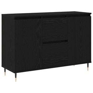 vidaXL Credenza Rovere Nero 101,5 x 35 x 70 cm Legno multistrato