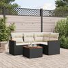 vidaXL Set Divani da Giardino 5 pz con Cuscini in Polyrattan Nero