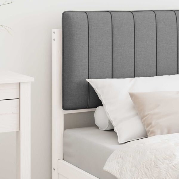 vidaXL Letto con Testiera Rivestita Grigio chiaro 80 x 200 cm