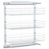 vidaXL Cestino da Cucina in Rete a 3 Livelli Argento 47x25x56 cm