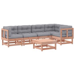 vidaXL Set Divani Giardino 6 pz con Cuscini Legno Massello di Douglas
