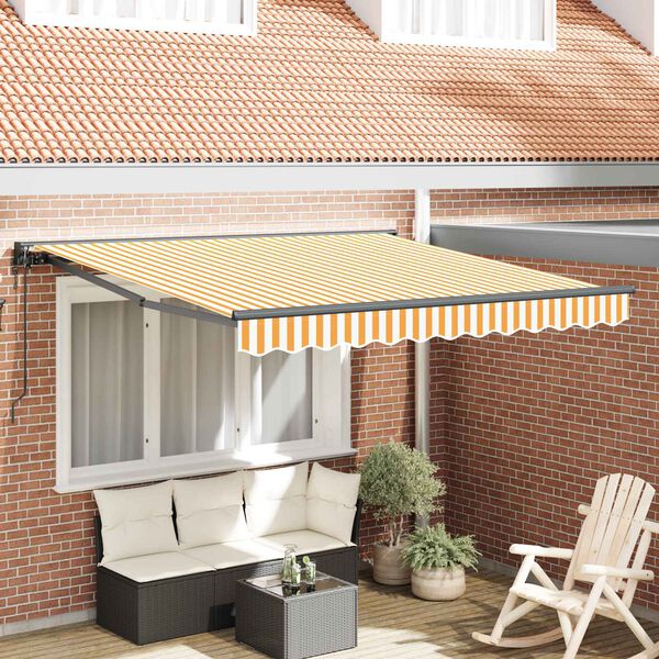 vidaXL Tenda Retrattile Giallo e Bianco 300 x 250 cm