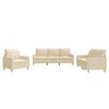 vidaXL Set di Divani 3 pz con Cuscini Crema in Tessuto