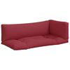 vidaXL Cuscini per Pallet 3 pz Rosso Vino in Tessuto