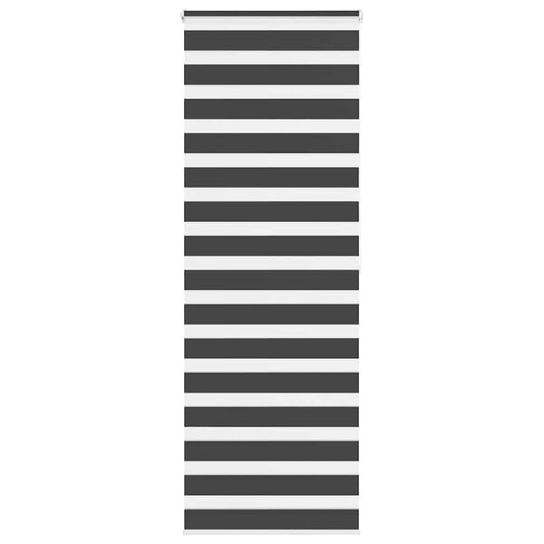 vidaXL Tenda a Rullo Zebra Nero Larghezza Tessuto 65,9 cm Poliestere