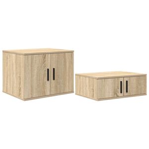 vidaXL Armadio 2 pcs Rovere Sonoma 127 x 41 x 40 cm Legno multistrato