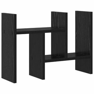 vidaXL Organizzatore da scrivania Rovere Nero 50 x 15,5 x 35,5 cm