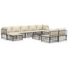 vidaXL Set Divani da Giardino 10pz con Cuscini Antracite in Polyrattan
