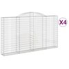 vidaXL Cesti Gabbioni ad Arco 4 pz 300x30x160/180 cm Ferro Zincato