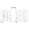 vidaXL Credenza 69,5x34x90 cm in Legno Multistrato Bianco Lucido