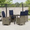 vidaXL Set da Pranzo per Giardino con cuscino 5 pcs Nero polyrattan
