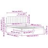 vidaXL Letto con Testiera Rivestita Grigio chiaro 140 x 200 cm