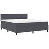 vidaXL Letto a molle con testiera Grigio Scuro e Bianco 180 x 200 cm