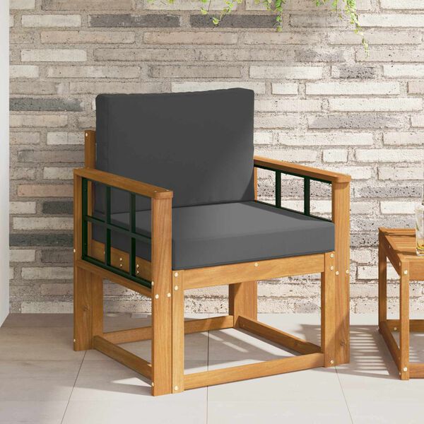 vidaXL Divano da esterno Legno di Acacia Massello e Poliestere