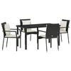 vidaXL Set da Pranzo per Giardino 5 pz Nero polyrattan