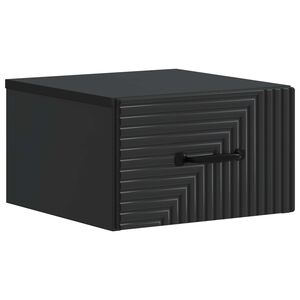 vidaXL Mobiletto da notte a muro con cassetto Nero 34,5 x 33 x 20 cm