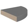 vidaXL Scaffali Angolari a Parete 2 pz Grigio Lucido 25x25x3,8 cm MDF