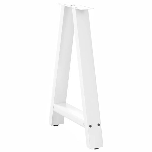 vidaXL Gambe per tavolo da pranzo a forma di A 2 pz bianche 50x(72-73) cm in acciaio
