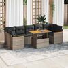 vidaXL Set Divano da Giardino 8pz con Cuscini Grigio Polyrattan Acacia