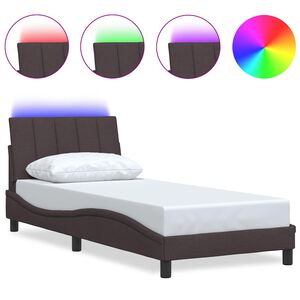 vidaXL Giroletto senza Materasso Hanko Marrone Scuro 80x200 cm Tessuto