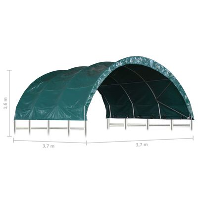 vidaXL Tenda per Bestiame in PVC 3,7x3,7 m Verde