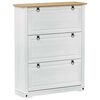 vidaXL Mobile per scarpe Corona Bianco 99 x 32 x 122 cm Pino massello