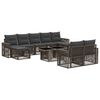 vidaXL Set Divano da Giardino 10 pz Grigio e Grigio Scuro polyrattan