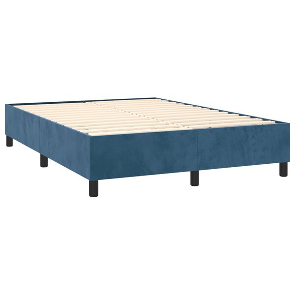 vidaXL Struttura Letto a Rete a Molle Blu Scuro 140x200 cm Velluto