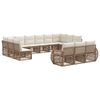 vidaXL Set Divano da Giardino 13 pcs Beige e Bianco Crema polyrattan