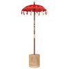 vidaXL Ombrello balinese con base Rosso 95 x 95 x 260 cm