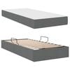 vidaXL Letto con contenitore e materasso Grigio scuro 90 x 200 cm