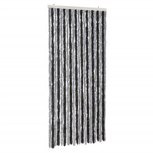 vidaXL Tenda Antimosche Grigia e Nera 90x220 cm in Ciniglia