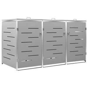 vidaXL Copribidone per Spazzatura Singolo 69x77,5x115cm Acciaio Inox