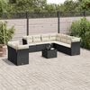 vidaXL Set Divani da Giardino 10pz con Cuscini in Polyrattan Nero