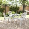vidaXL Set da Pranzo da Giardino 5 pz Bianco in Alluminio Pressofuso