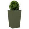 vidaXL Fioriere da Giardino 2 pz Verde Oliva 45x45x75 cm in Acciaio
