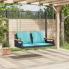 vidaXL Panchina a Dondolo con Cuscini Nera 109x62x40 cm in Polyrattan