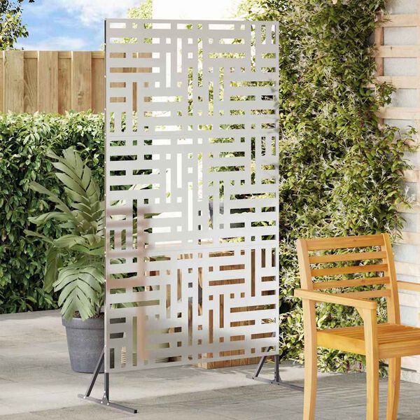 vidaXL Schermo per Privacy Grigio 100 x 50 x 180 cm Acciaio