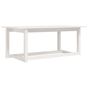 vidaXL Tavolino da Salotto Bianco 110x55x45 cm Legno Massello di Pino