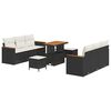 vidaXL Set Divano da Giardino 11 pz 10-Numero di posti Nero e Crema