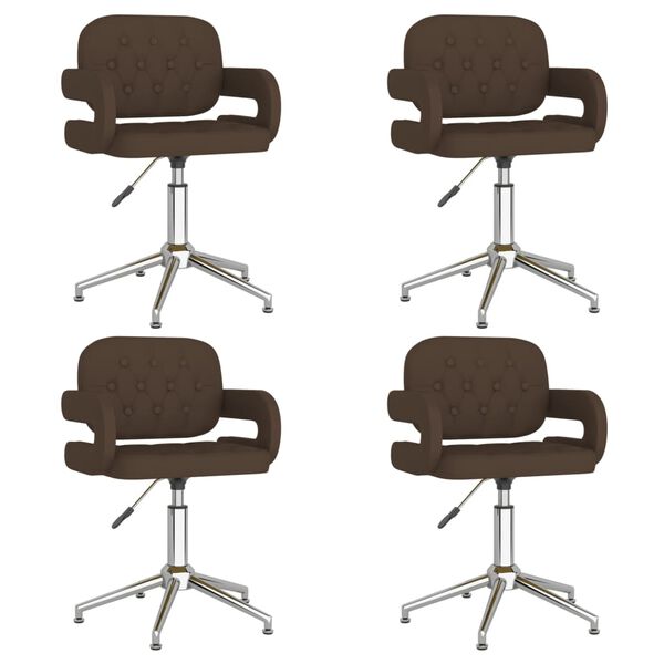 vidaXL Sedie da Pranzo Girevoli 4 pz Marroni in Similpelle