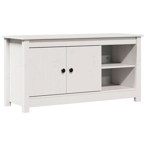 vidaXL Mobile Porta TV Bianco 103x36,5x52 cm in Legno Massello di Pino