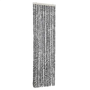 vidaXL Tenda Antimosche Grigia Nera e Bianca 56x185 cm in Ciniglia
