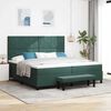 vidaXL Letto a molle con materasso Verde Scuro 200 x 200 cm Velluto