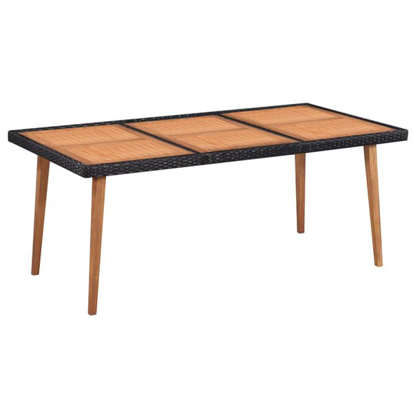 vidaXL Set da Pranzo da Giardino 9 pz in Polyrattan Nero e Marrone