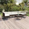 vidaXL Set Divani da Giardino 8 pz con Cuscini in Polyrattan Marrone
