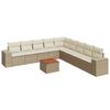 vidaXL Set Divano da Giardino 10 pz con Cuscini Beige in Polyrattan