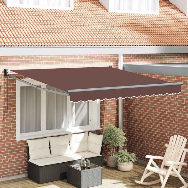 vidaXL Tenda Sole Retrattile Manuale 300x250 cm Marrone
