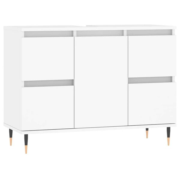 vidaXL Mobile da Bagno Bianco 80x33x60 cm in Legno Multistrato