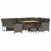 vidaXL Set Divani da Giardino 4 pz con Cuscini in Polyrattan Grigio